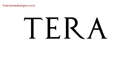 Tera Regal Victorian Name Tattoo Designs