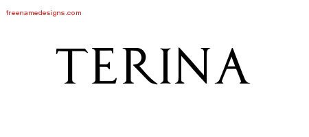 Terina Regal Victorian Name Tattoo Designs