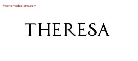 Theresa Regal Victorian Name Tattoo Designs
