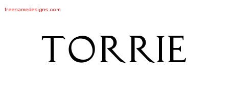 Torrie Regal Victorian Name Tattoo Designs