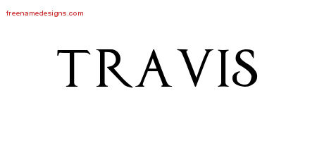 Travis Regal Victorian Name Tattoo Designs