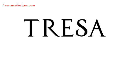Tresa Regal Victorian Name Tattoo Designs