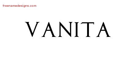 Vanita Regal Victorian Name Tattoo Designs
