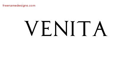 Venita Regal Victorian Name Tattoo Designs