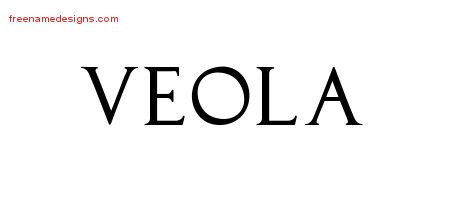 Veola Regal Victorian Name Tattoo Designs