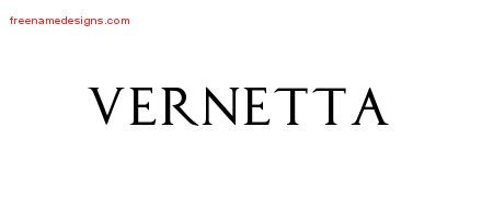 Vernetta Regal Victorian Name Tattoo Designs
