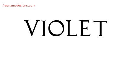 Violet Regal Victorian Name Tattoo Designs