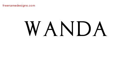 Wanda Regal Victorian Name Tattoo Designs