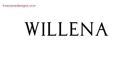Willena Regal Victorian Name Tattoo Designs