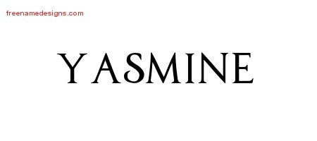 Yasmine Regal Victorian Name Tattoo Designs