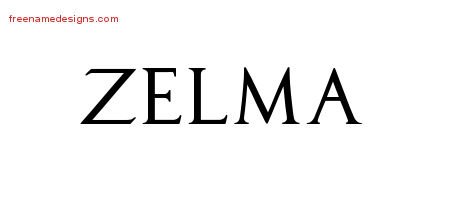 Zelma Regal Victorian Name Tattoo Designs