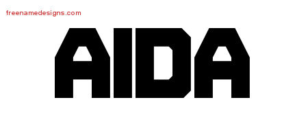 Aida Titling Name Tattoo Designs