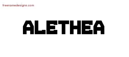Alethea Titling Name Tattoo Designs