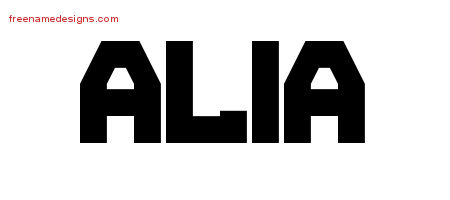Alia Titling Name Tattoo Designs