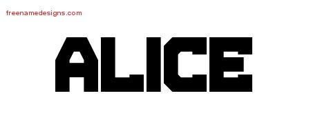 Alice Titling Name Tattoo Designs