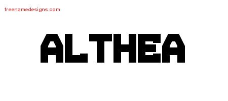 Althea Titling Name Tattoo Designs