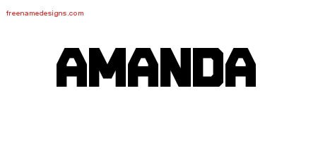 Amanda Titling Name Tattoo Designs