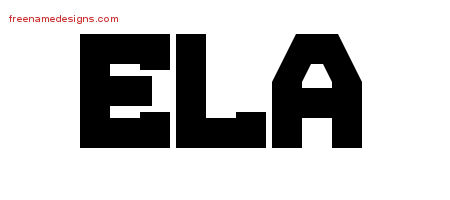 Ela Titling Name Tattoo Designs