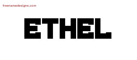 Ethel Titling Name Tattoo Designs