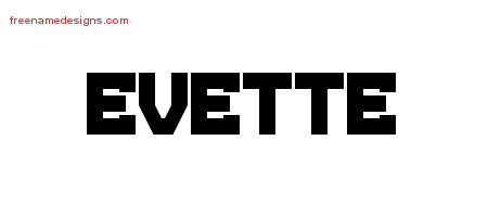 Evette Titling Name Tattoo Designs
