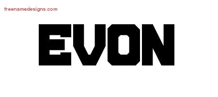 Evon Titling Name Tattoo Designs