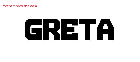 Greta Titling Name Tattoo Designs