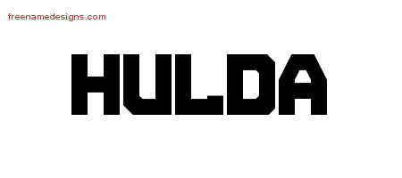 Hulda Titling Name Tattoo Designs