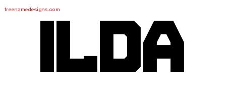 Ilda Titling Name Tattoo Designs