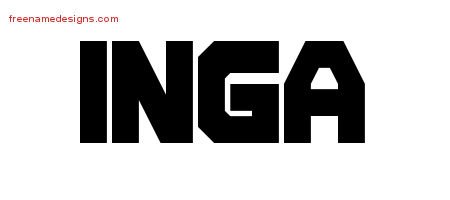 Inga Titling Name Tattoo Designs