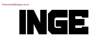 Inge Titling Name Tattoo Designs