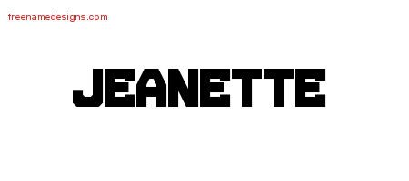 Jeanette Titling Name Tattoo Designs