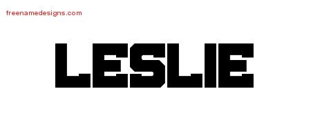 Leslie Titling Name Tattoo Designs