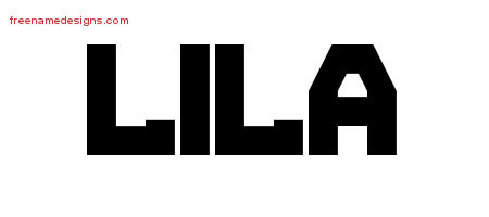 Lila Titling Name Tattoo Designs
