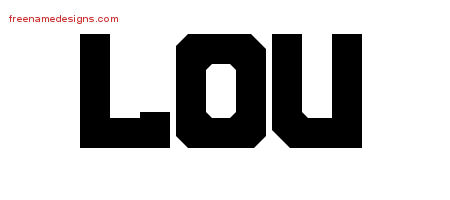 Lou Titling Name Tattoo Designs