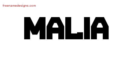 Malia Titling Name Tattoo Designs