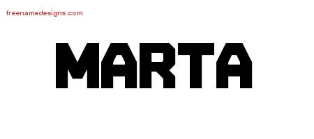 Marta Titling Name Tattoo Designs