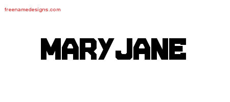 Maryjane Titling Name Tattoo Designs