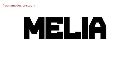 Melia Titling Name Tattoo Designs