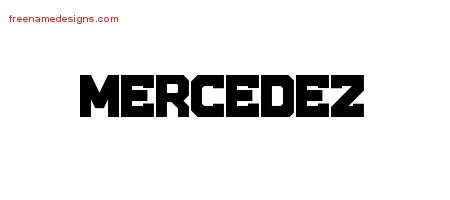 Mercedez Titling Name Tattoo Designs