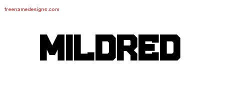 Mildred Titling Name Tattoo Designs