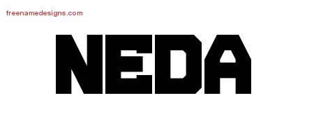 Neda Titling Name Tattoo Designs