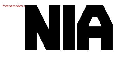 Nia Titling Name Tattoo Designs