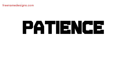 Patience Titling Name Tattoo Designs