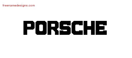 Porsche Titling Name Tattoo Designs