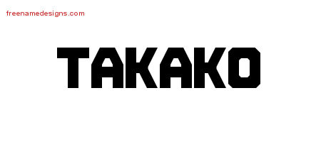 Takako Titling Name Tattoo Designs
