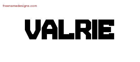 Valrie Titling Name Tattoo Designs
