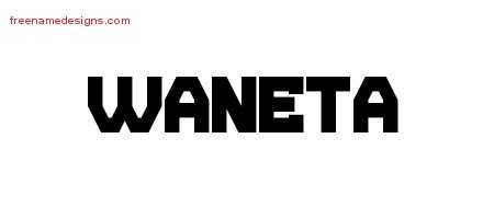 Waneta Titling Name Tattoo Designs