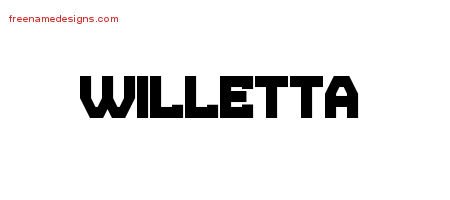 Willetta Titling Name Tattoo Designs