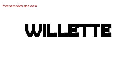 Willette Titling Name Tattoo Designs