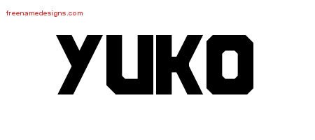 Yuko Titling Name Tattoo Designs